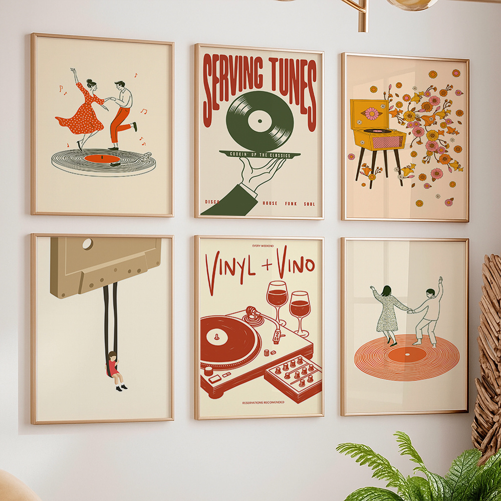 Home Office Or - 1 szt. Vintage Plakat Muzyczny na