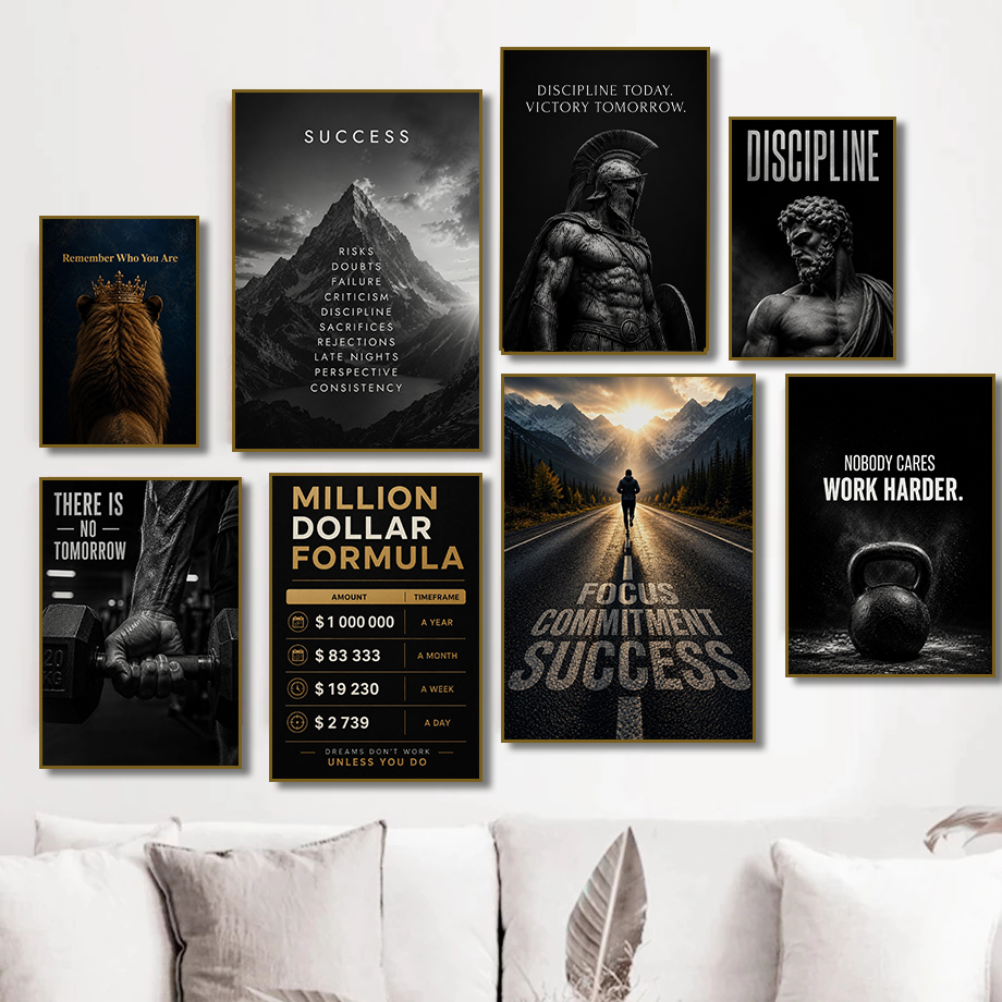 Home Office Room Inspiration - Nowoczesny Plakat Motywacyjny Fitness: Szczerześć w
