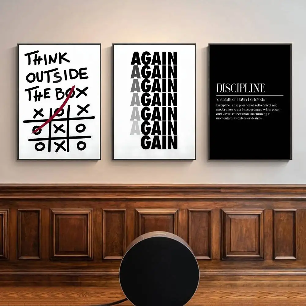 Czarno-biała, motywująca grafi – Home Office Room Inspiration recenzja i cena