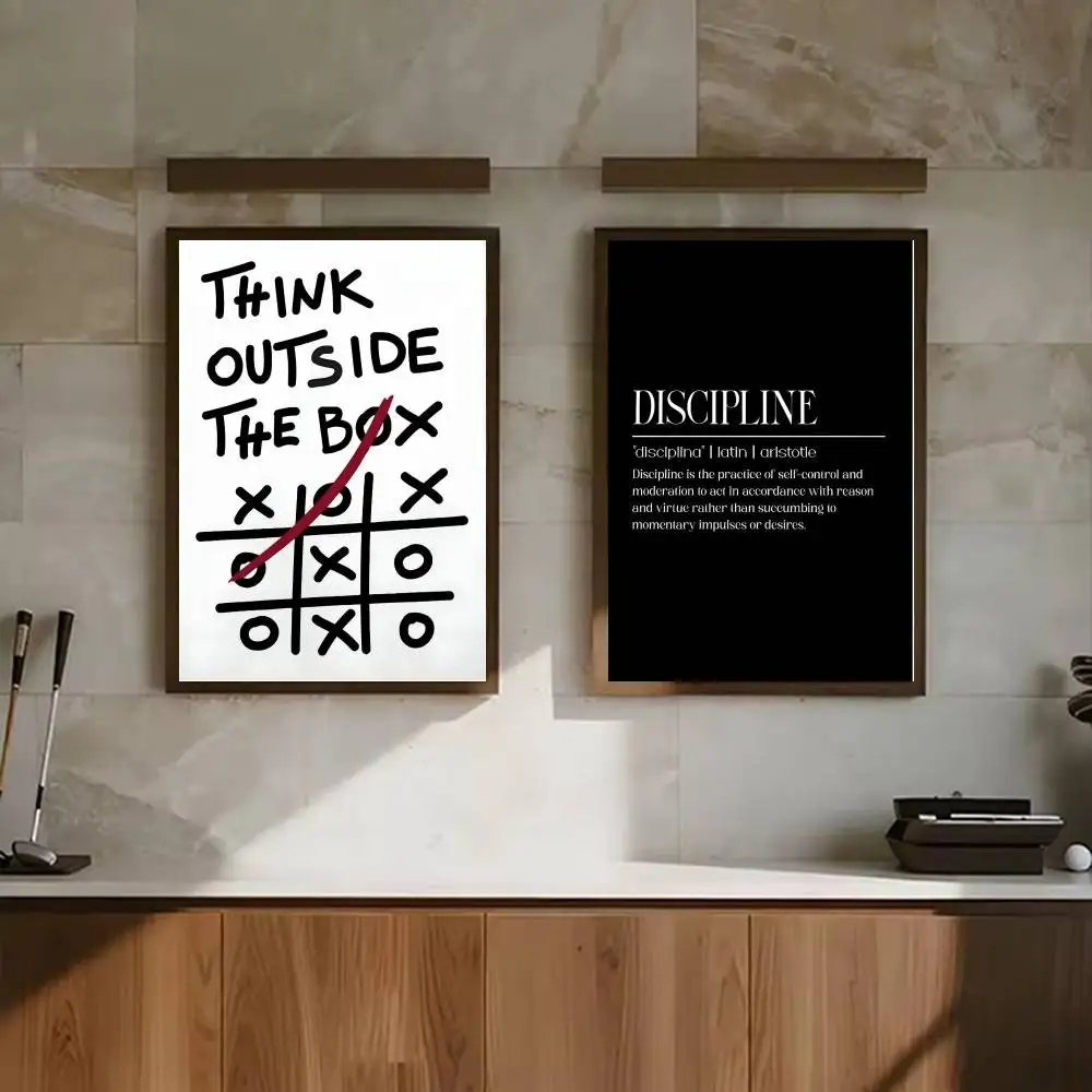 Czarno-biała, motywująca grafi – Home Office Room Inspiration recenzja i cena
