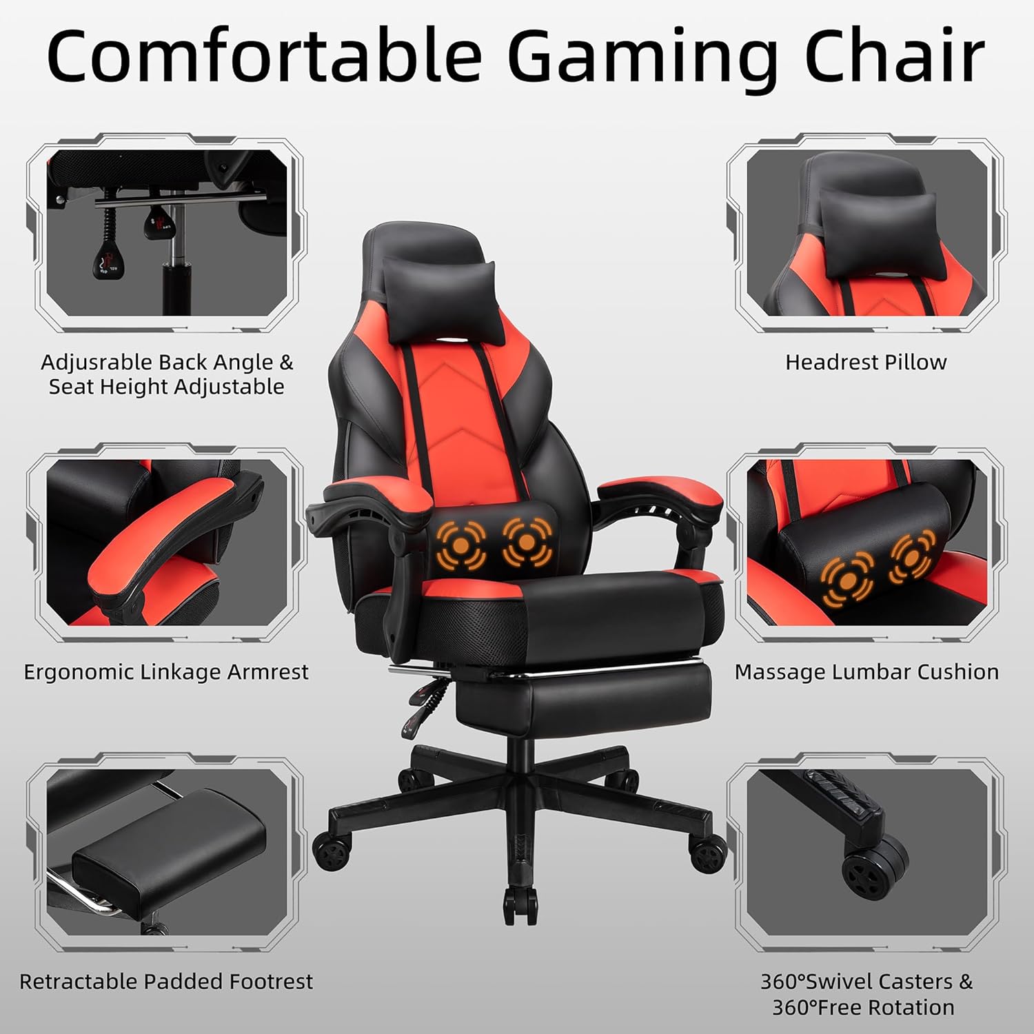 Krzesło gamingowe z podnóżkiem – Ergonomic Office Chair recenzja i cena