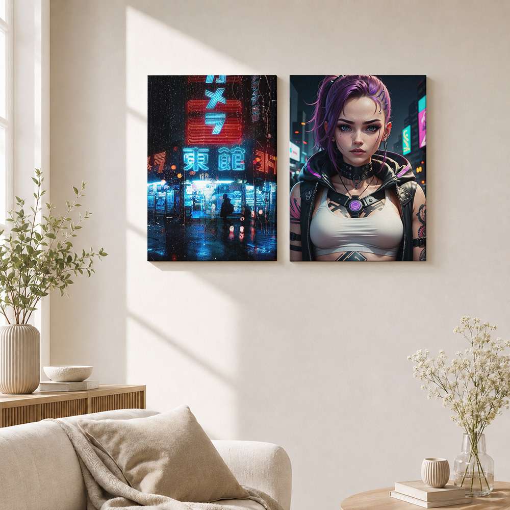 Cyberpunkowy plakat na płótnie – Home Office Or recenzja i cena