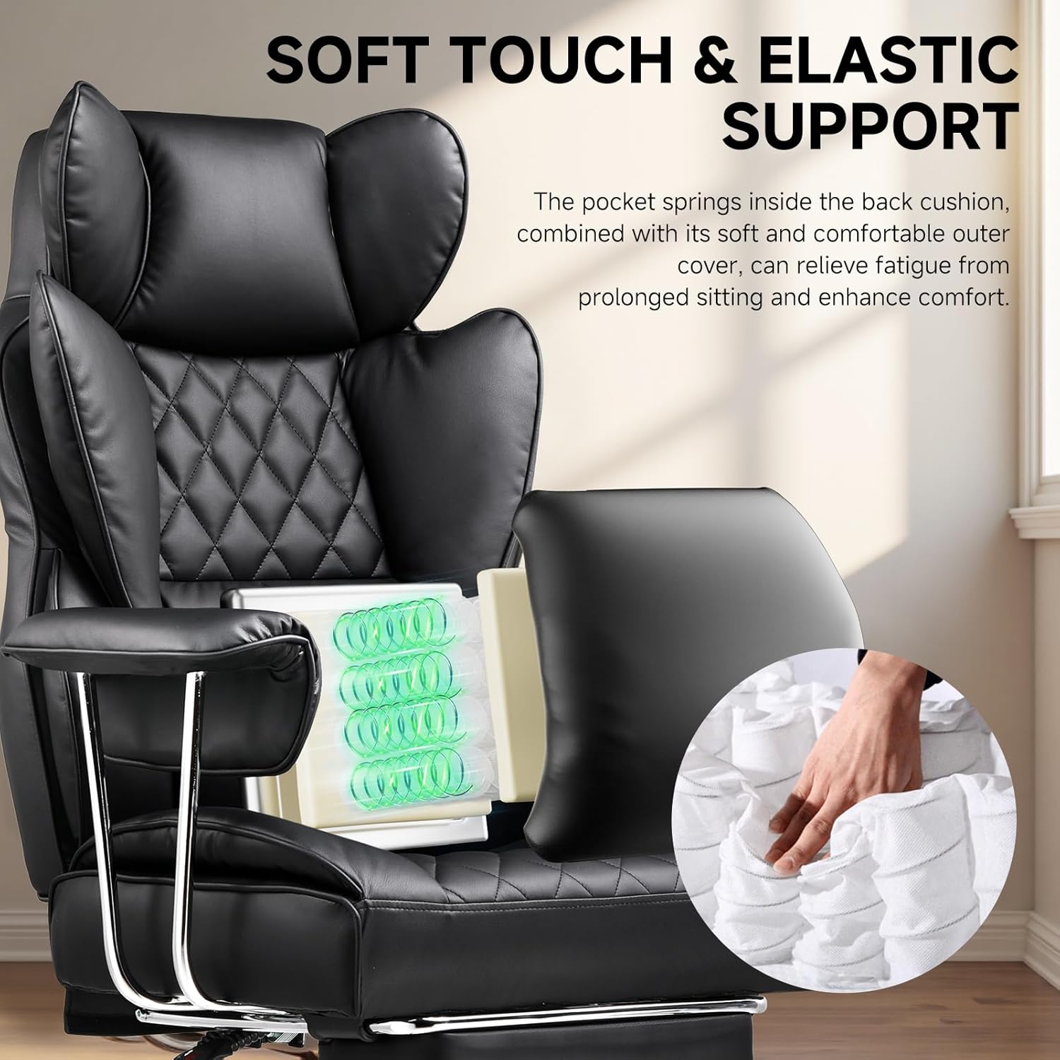 Duże i wysokie krzesło biurowe – Ergonomic Office Chair recenzja i cena